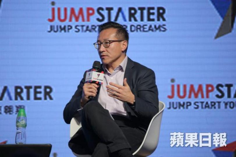 ■蔡崇信認為,初創公司創始人要有膽「Dream big」。陳善南攝 ■蔡崇信認為,初創公司創始人要有膽「Dream big」。陳善南攝