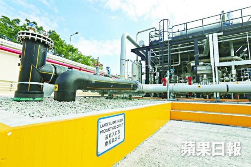 ■將軍澳沼氣處理廠佔地約3,600平方米,全亞洲最大。朱永倫攝 ■將軍澳沼氣處理廠佔地約3,600平方米,全亞洲最大。朱永倫攝