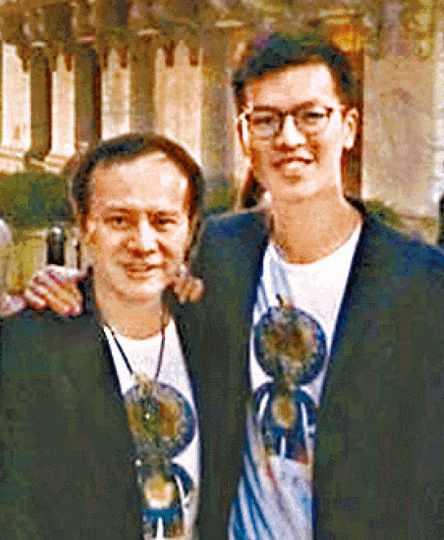 ■網上唔難搵到歐亞平(左)同Hugo Ou合照,應該就係歐晉羿。 ■網上唔難搵到歐亞平(左)同Hugo Ou合照,應該就係歐晉羿。