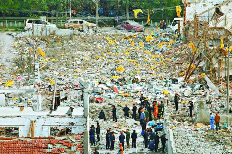 ■爆炸地點被夷為平地。　路透社