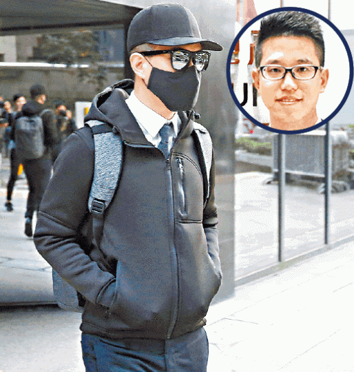 ■被告李源暉(圓圖)昨表示沒有嬲女事主。黃耀興攝
■被告李源暉(圓圖)昨表示沒有嬲女事主。黃耀興攝