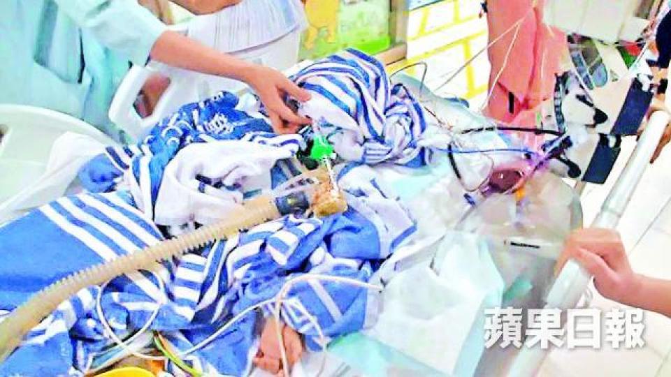 ■疑遭虐待的4歲女童,於手術後被推回深切治療部病房。司徒韋桐攝■女童母親抱着細孖離開醫院。■西九龍總區重案組高級督察鄔凱寧交代案情。 ■疑遭虐待的4歲女童,於手術後被推回深切治療部病房。司徒韋桐攝■女童母親抱着細孖離開醫院。■西九龍總區重案組高級督察鄔凱寧交代案情。
