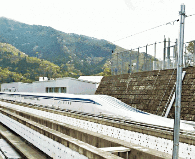 ■使用磁浮列車的中央新幹線,測試最高時速達600公里。路透社 ■使用磁浮列車的中央新幹線,測試最高時速達600公里。路透社