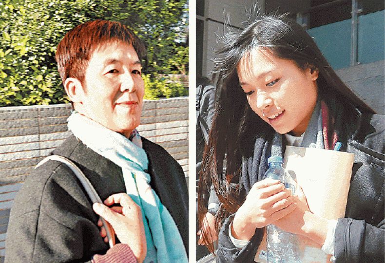 ■陳淑嫻(左圖)稱出於保護女性心態,混亂間出手保護游蕙禎(左圖)胸部。黃耀興攝 ■陳淑嫻(左圖)稱出於保護女性心態,混亂間出手保護游蕙禎(左圖)胸部。黃耀興攝