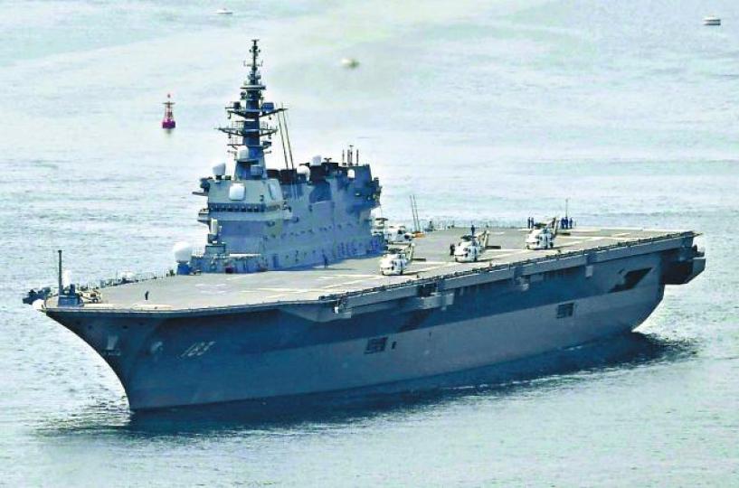 ■「出雲」號直升機護衞艦可在改裝後搭載F35B戰機。 ■「出雲」號直升機護衞艦可在改裝後搭載F35B戰機。
