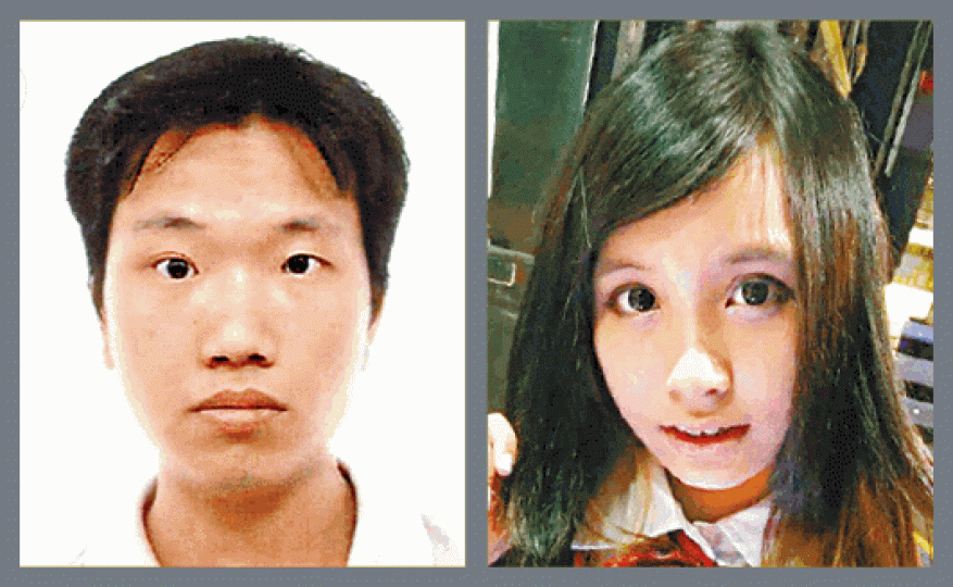 ■被告劉璋輝(左圖)涉虐殺15歲私影少女郭惠明(右圖)後棄屍。 ■被告劉璋輝(左圖)涉虐殺15歲私影少女郭惠明(右圖)後棄屍。