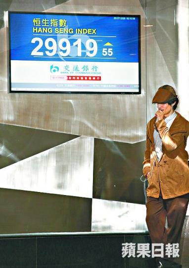 ■今年恒生指數累漲7919點,升幅超過36%。 ■今年恒生指數累漲7919點,升幅超過36%。