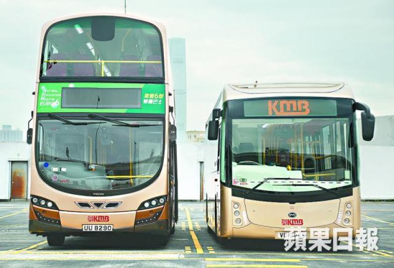 ■九巴初步測試結果，電動巴（右）較柴油巴（左）省七至八成能源消耗。
