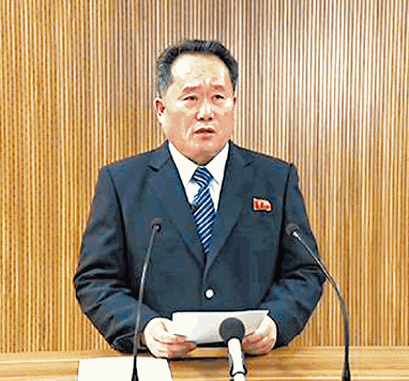 ■北韓代表李善權■南韓代表趙明均 ■北韓代表李善權■南韓代表趙明均