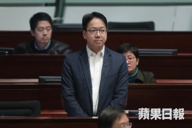 ■莫乃光斥建制派漠視一地兩檢的法律基礎問題。許頌明攝 ■莫乃光斥建制派漠視一地兩檢的法律基礎問題。許頌明攝
