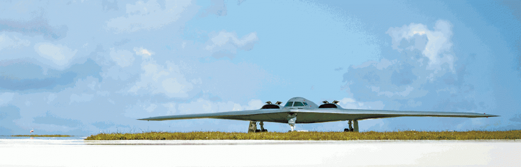 ■美軍上周在關島增加部署三架B2隱形轟炸機。美聯社 ■美軍上周在關島增加部署三架B2隱形轟炸機。美聯社