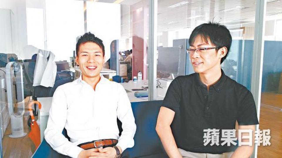 ■AnyMind兩名創辦人十河宏輔(左)、小堤音彥僅三十出頭。 ■AnyMind兩名創辦人十河宏輔(左)、小堤音彥僅三十出頭。