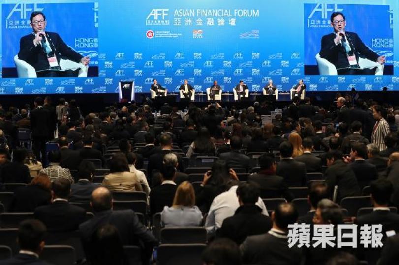 ■亞洲金融論壇昨日在港舉行。謝榮耀攝 ■亞洲金融論壇昨日在港舉行。謝榮耀攝