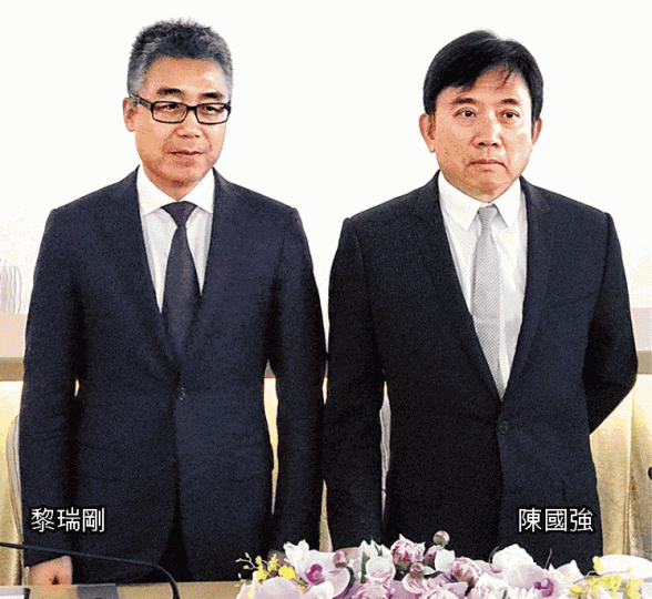 ■去年爆出華人文化控股董事長黎瑞剛才是TVB大股東的幕後話事人，右為TVB主席陳國強。