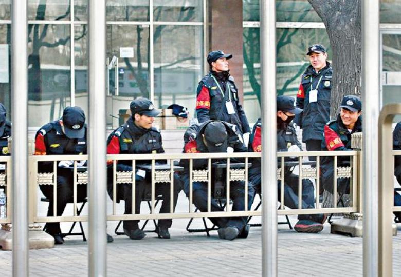■京西賓館連日保安嚴密。路透社 ■京西賓館連日保安嚴密。路透社