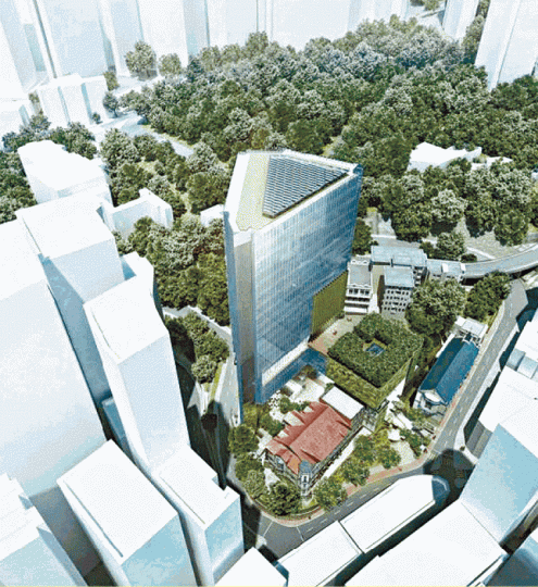 ■聖公會擬於中環毗鄰政府山的主教山上建25層高的私家醫院。資料圖片 ■聖公會擬於中環毗鄰政府山的主教山上建25層高的私家醫院。資料圖片