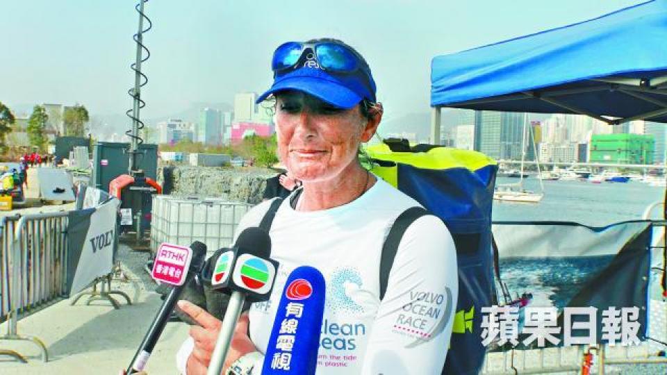 ■有選手指進入香港對開水域後水流頗急。 ■有選手指進入香港對開水域後水流頗急。