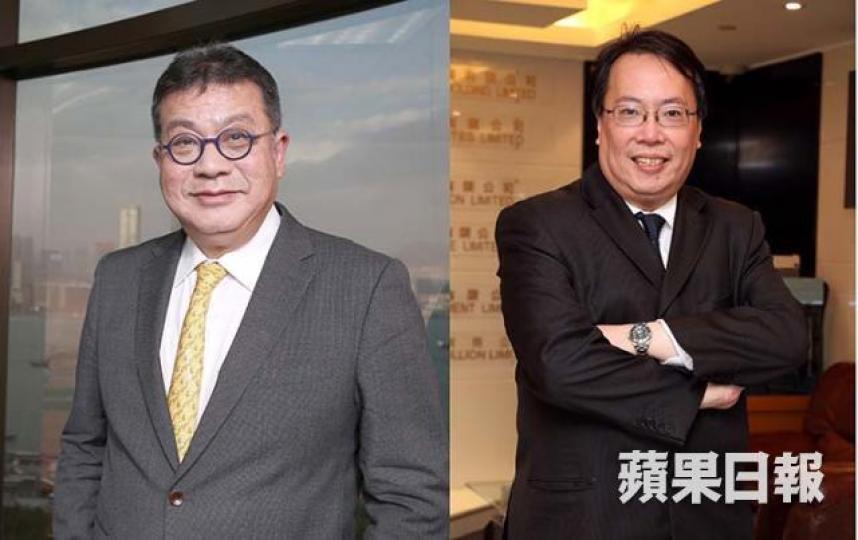 ■「大師」沈振盈（右）話大市今年最低跌穿二萬點，湯文亮即刻出文撐佢。　資料圖片