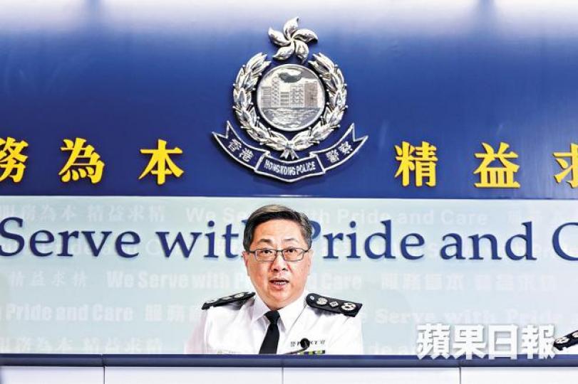 ■警務處長盧偉聰拒回應朱經緯案。張柏基攝 ■警務處長盧偉聰拒回應朱經緯案。張柏基攝