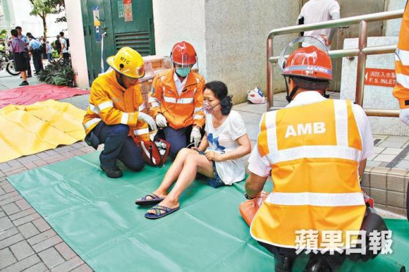 ■約5年前陶女士吸入濃煙不適送院。 ■約5年前陶女士吸入濃煙不適送院。