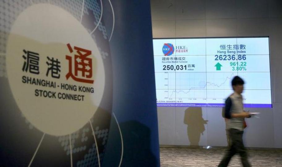 ■至1月23日的頭16個交易日,港股通淨流入已達626億元人民幣。資料圖片 ■至1月23日的頭16個交易日,港股通淨流入已達626億元人民幣。資料圖片
