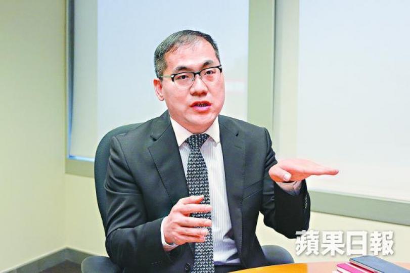 ■蔡金強指內房股第二梯隊不容忽視,包括旭輝、合景泰富等。譚德潤攝 ■蔡金強指內房股第二梯隊不容忽視,包括旭輝、合景泰富等。譚德潤攝