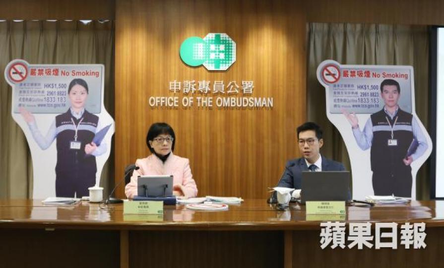 ■申訴專員公署建議港府考慮檢討法例,當場所管理人默許違例吸煙需負上刑責。黃文邦攝 ■申訴專員公署建議港府考慮檢討法例,當場所管理人默許違例吸煙需負上刑責。黃文邦攝