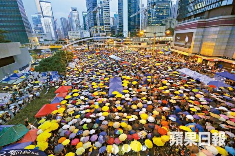 ■2014年爆發的雨傘運動持續79日,有約120萬人參與。資料圖片 ■2014年爆發的雨傘運動持續79日,有約120萬人參與。資料圖片