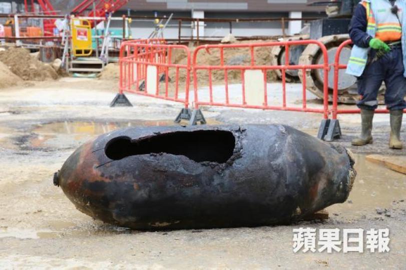 ■灣仔沙中綫地盤早前再發現戰時炸彈。
■灣仔沙中綫地盤早前再發現戰時炸彈。