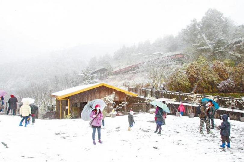 ■宜蘭太平山昨日清晨下瑞女雪,吸引民眾上山看雪。台灣《蘋果日報》 ■宜蘭太平山昨日清晨下瑞女雪,吸引民眾上山看雪。台灣《蘋果日報》