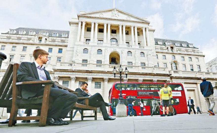 ■英倫銀行周四議息,成市場焦點,料左右滙價走勢。資料圖片 ■英倫銀行周四議息,成市場焦點,料左右滙價走勢。資料圖片