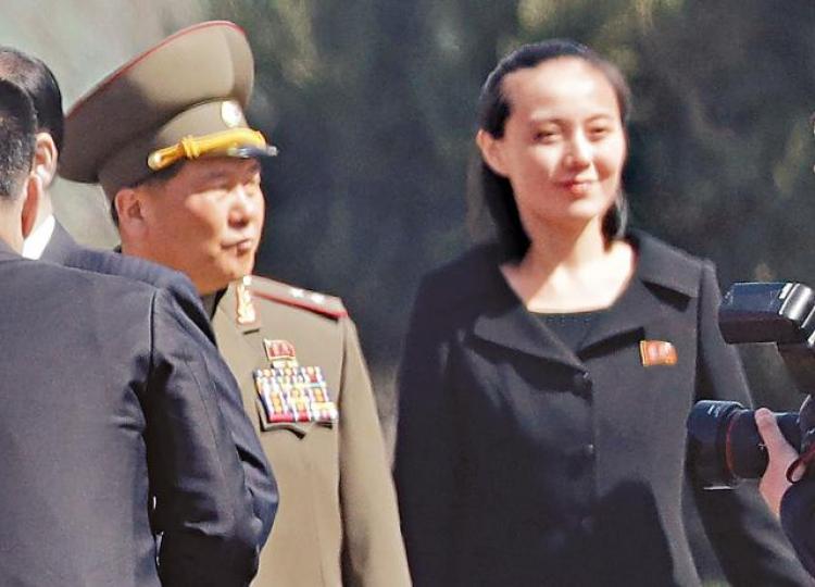 ■金與正今天將隨北韓高級代表團到南韓。資料圖片
