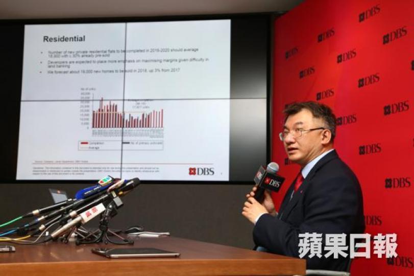 ■星展唯高達香港房地產業分析師丘卓文。王偉洪攝
■星展唯高達香港房地產業分析師丘卓文。王偉洪攝