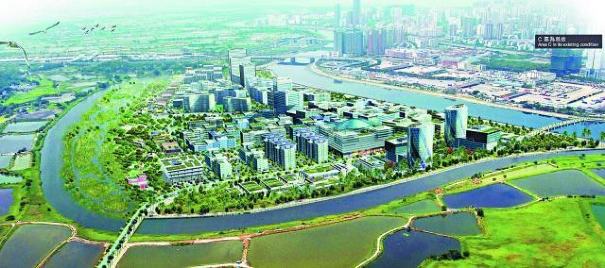■落馬洲河套區將設立創科園；圖為河套區規劃模擬圖。
