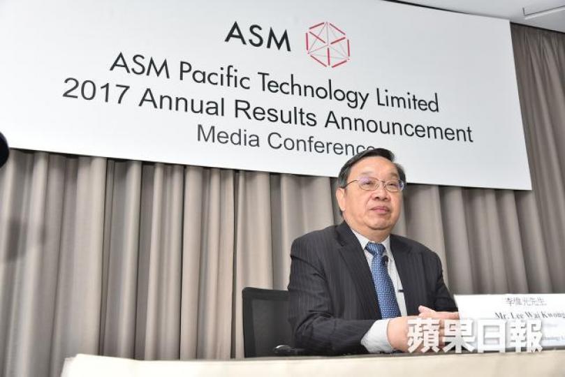 ■ASM太平洋行政總裁李偉光。黃偉傑攝
■ASM太平洋行政總裁李偉光。黃偉傑攝