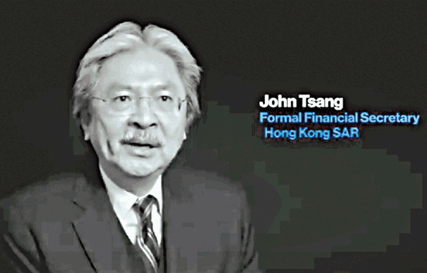 ■前財爺曾俊華早前為美國公關公司愛德曼拍片，但片段錯指他是正式財政司長。