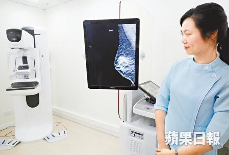 ■乳健中心設乳房X光造影儀器,可拍攝2D及3D影像。 ■乳健中心設乳房X光造影儀器,可拍攝2D及3D影像。