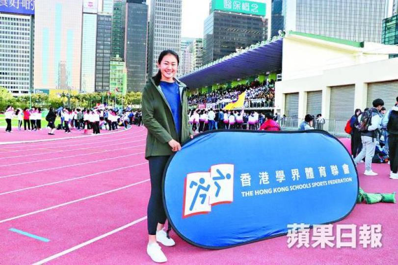 ■呂麗瑤昨出席田徑活動,指已放下心頭大石。徐嘉華攝 ■呂麗瑤昨出席田徑活動,指已放下心頭大石。徐嘉華攝