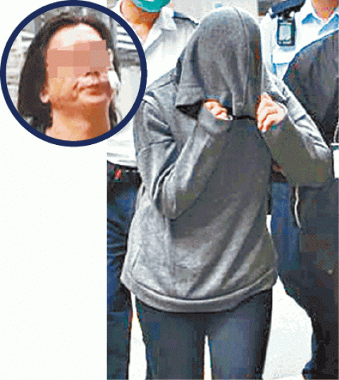 ■涉嫌斬傷前夫(圓圖)的女子被捕後送院治理。 ■涉嫌斬傷前夫(圓圖)的女子被捕後送院治理。