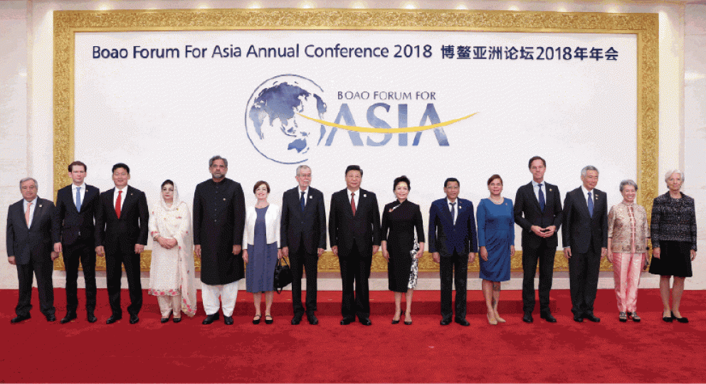 ■習近平昨與6國領導人出席博鰲論壇。新華社 ■習近平昨與6國領導人出席博鰲論壇。新華社