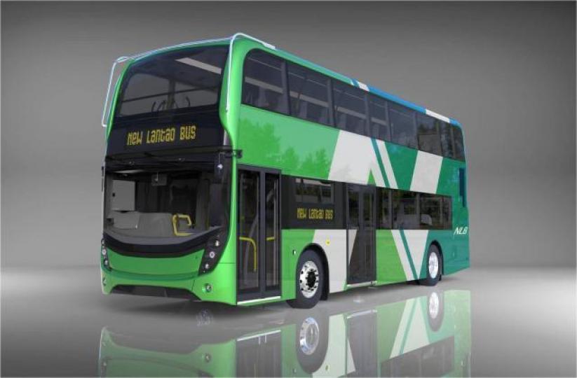 ■Enviro400型號雙層巴日後將行走東涌道。嶼巴提供圖片 ■Enviro400型號雙層巴日後將行走東涌道。嶼巴提供圖片