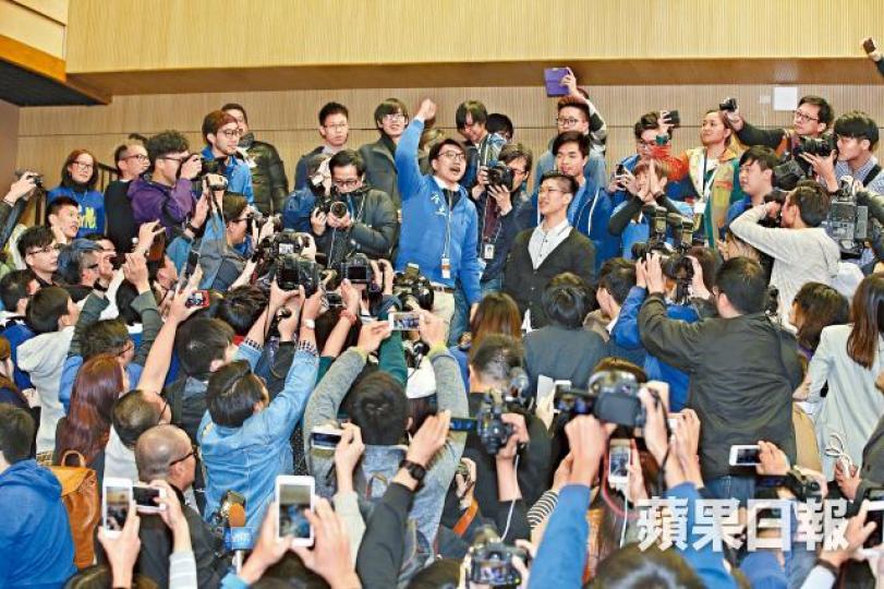 ■梁天琦2016年在新界東補選中獲得6.6萬票。 ■梁天琦2016年在新界東補選中獲得6.6萬票。