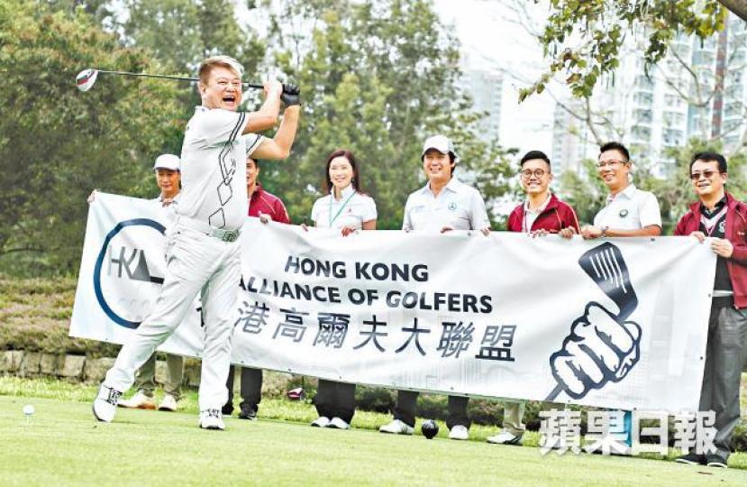 ■藝人陳百祥昨到場為大聯盟造勢。 ■藝人陳百祥昨到場為大聯盟造勢。