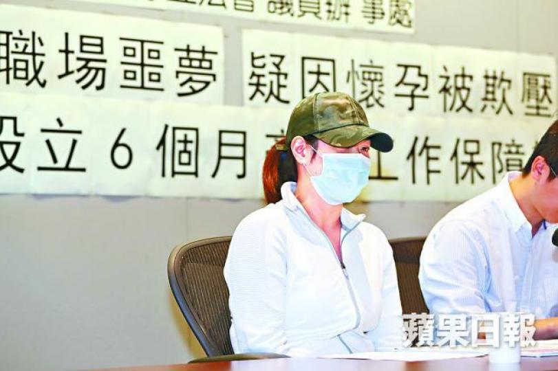 ■鄧太昨稱懷孕期間的待遇是人生污點,險患產後抑鬱。謝榮耀攝 ■鄧太昨稱懷孕期間的待遇是人生污點,險患產後抑鬱。謝榮耀攝