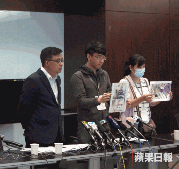 ■事主胞兄陳先生(中)否認聯合醫院有向他們親自道歉。 ■事主胞兄陳先生(中)否認聯合醫院有向他們親自道歉。