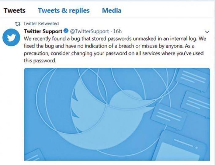■Twitter承認發現保安漏洞。互聯網 ■Twitter承認發現保安漏洞。互聯網