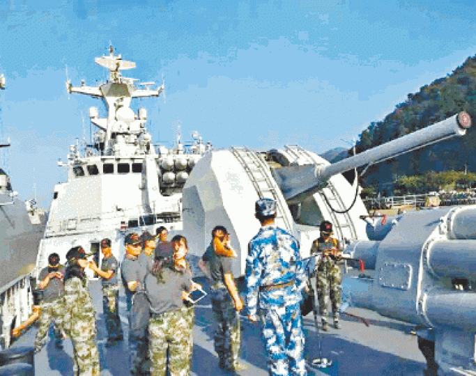 ■馬鞍山艦近日開放內媒參觀。 ■馬鞍山艦近日開放內媒參觀。