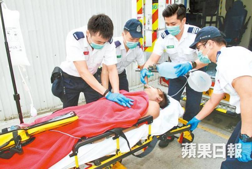 ■救生員送院時昏迷,搶救後不治。溫瑞麟攝■死者梁海添 ■救生員送院時昏迷,搶救後不治。溫瑞麟攝■死者梁海添