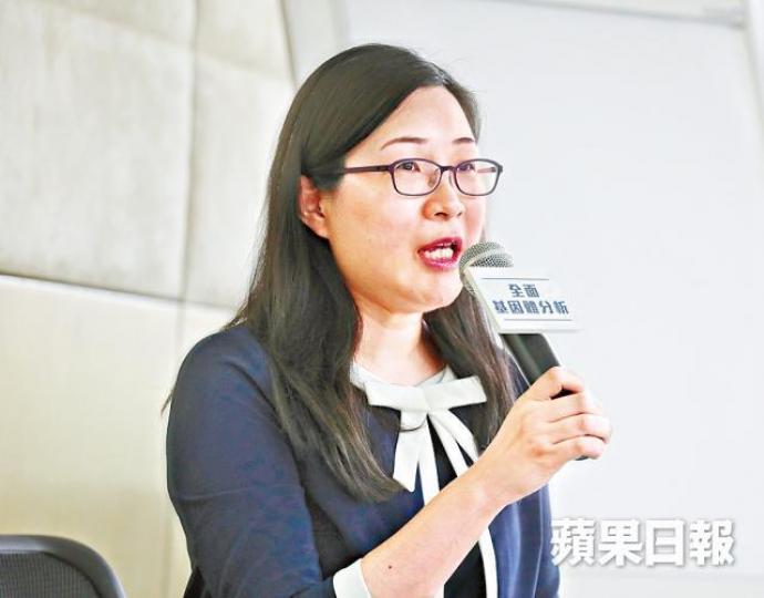 ■黃曉恩醫生稱本港最近引入嶄新「全面基因體分析」測試。 ■黃曉恩醫生稱本港最近引入嶄新「全面基因體分析」測試。