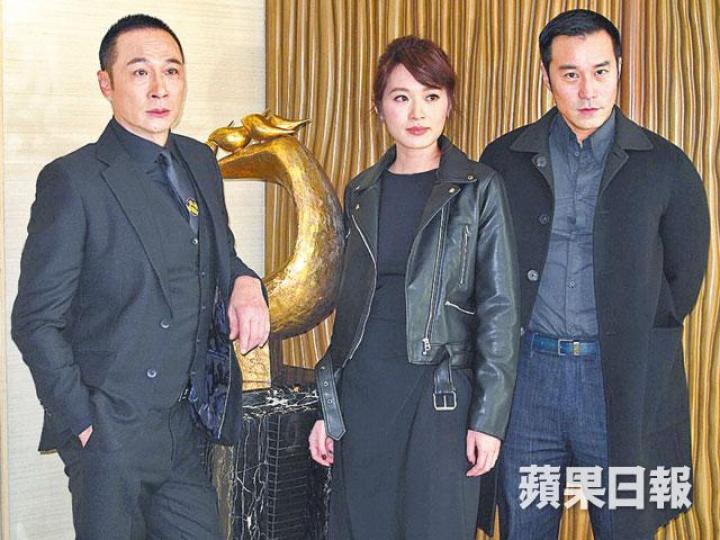 ■(左起)吳鎮宇、蔡潔及張孝全在FOX新劇中合作。 ■(左起)吳鎮宇、蔡潔及張孝全在FOX新劇中合作。